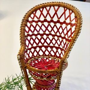 Vintage Petite Wicker Chair Decor